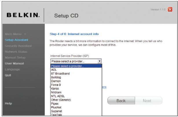 BELKIN MODEM-ROUTEUR SANS FIL OPTIMISÉ #F6D4630ED4A - Recherche des informations relatives à votre compte Internet (si besoin). - 1