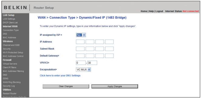 BELKIN MODEM-ROUTEUR SANS FIL OPTIMISÉ #F6D4630ED4A - Pour une connexion IP dynamique : - 1