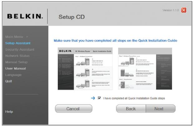 BELKIN MODEM-ROUTEUR SANS FIL OPTIMISÉ #F6D4630ED4A - Écran de confirmation - 1