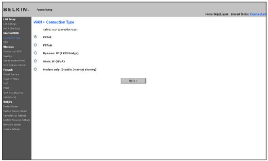 BELKIN MODEM-ROUTEUR SANS FIL OPTIMISÉ #F6D4630ED4A - Étape 4 : Configuration du routeur pour la connexion à votre fournisseur d'accès à Internet (FAI) - 2
