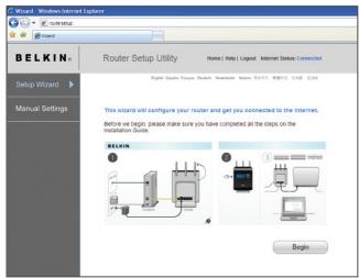 BELKIN N1 VISION WIRELESS MODEM ROUTER - Étape 2 Configuration du routeur - Configuration Plug-and-Play du routeur - 1