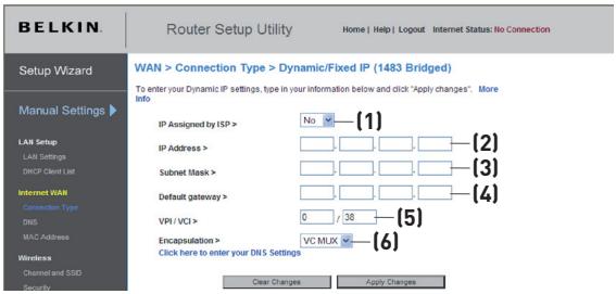 BELKIN N1 VISION WIRELESS MODEM ROUTER - Pour une connexion IP dynamique : - 1