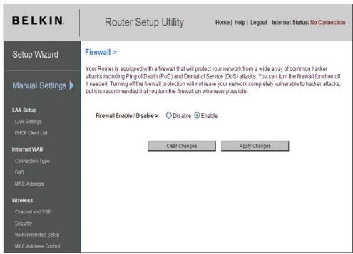 BELKIN N1 VISION WIRELESS MODEM ROUTER - Configuration du pare-feu - 1