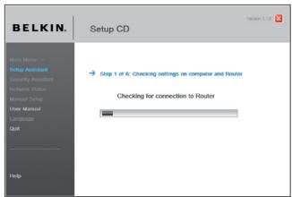 BELKIN N1 VISION WIRELESS MODEM ROUTER - Écran de progression - 1