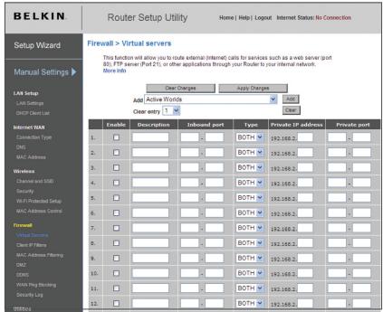 BELKIN N1 VISION WIRELESS MODEM ROUTER - Configuration des paramètres de retransmission interne - 1