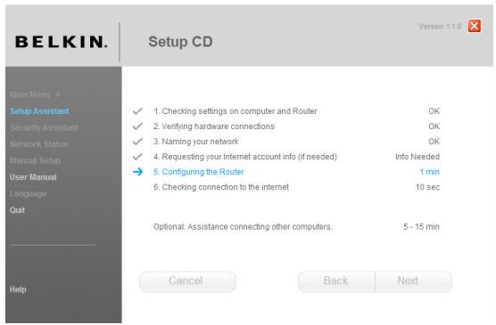 BELKIN ROUTEUR SANS FIL G #F5D7234ED4 - Verification de la connexion à Internet. - 1