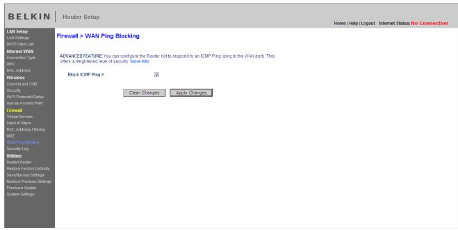 BELKIN ROUTEUR SANS FIL G #F5D7234ED4 - Blocage du ping WAN - 1