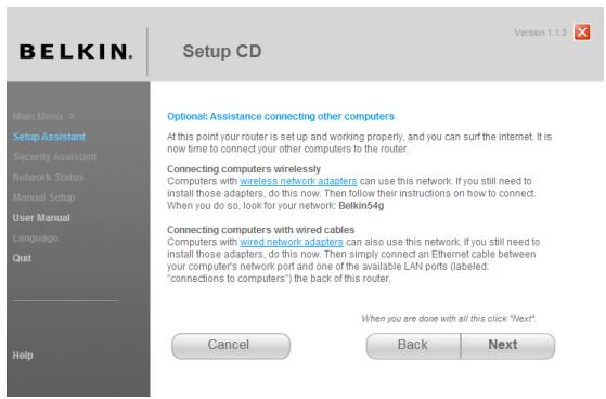 BELKIN ROUTEUR SANS FIL G #F5D7234ED4 - Facultatif : Aide pour la connexion d'autres ordinateurs - 1