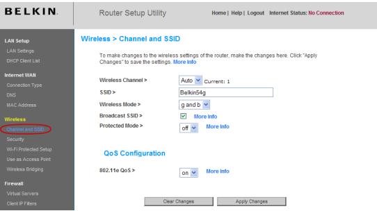BELKIN ROUTEUR SANS FIL G #F5D7234ED4 - Modification du nom du réseau sans fil (SSID) - 1