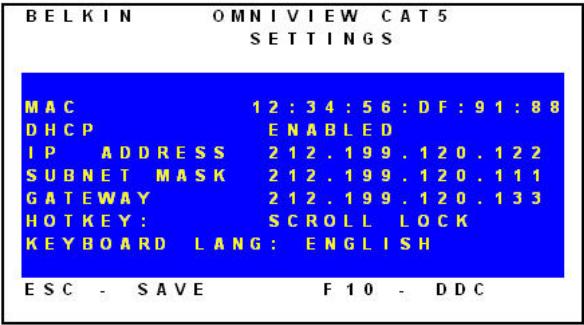 BELKIN SWITCH CAT5 216 OMNIVIEW® SMB #F1DP216AEA - Réglage de l'adresse IP - 2