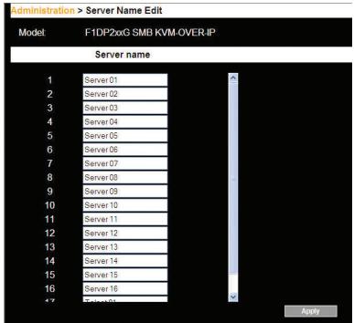 BELKIN SWITCH CAT5 216232 OMNIVIEW SMB - Administration > Modification du nom du serveur - 1