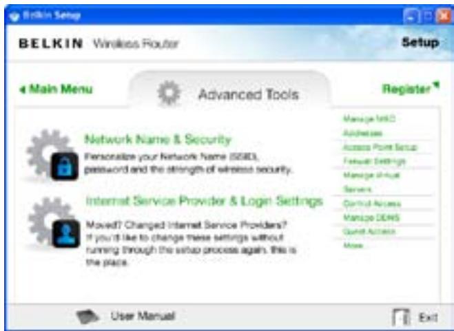 BELKIN PLAY N450 DB - Outils et paramètres avancés - 1