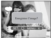 Enregistrer l'image? SET: ○ MENU: X