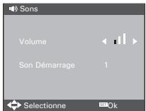 Sons Volume Son Démarrage 1 Selectionne Ok