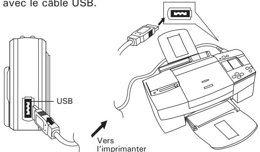avec le cable USB. USB Vers l'imprimanter