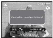 2/9 Verrouiller tous les fichiers? SET: On MENU: 2005/01/01 12:40