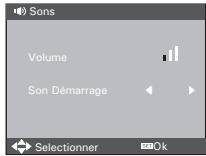 Sons Volume Son Démarrage Selectionner Ok