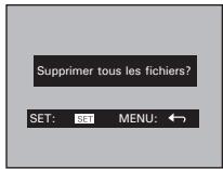Supprimer tous les fichiers? SET: SET MENU: ←