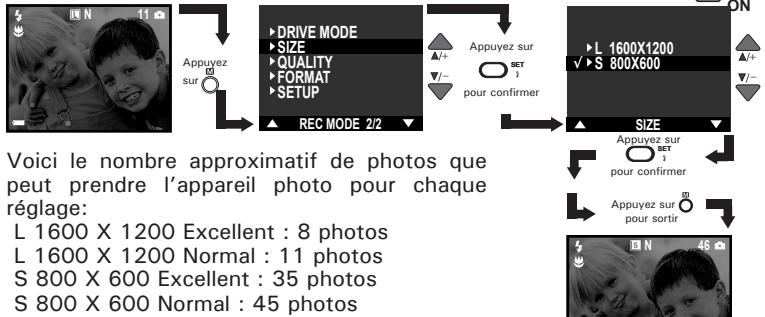 POLAROID PDC 2150A - • Régler la taille de la photo - 2