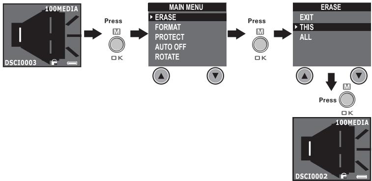 POLAROID PDC 3030 - - Deleting One Audio Clip or Video Clip - Deleting One Audio Clip - 1