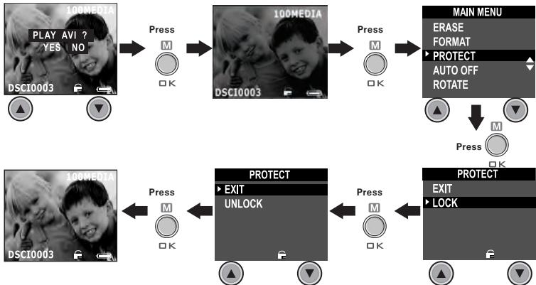 POLAROID PDC 3030 - Following the steps below to protect a Video Clip: - 1