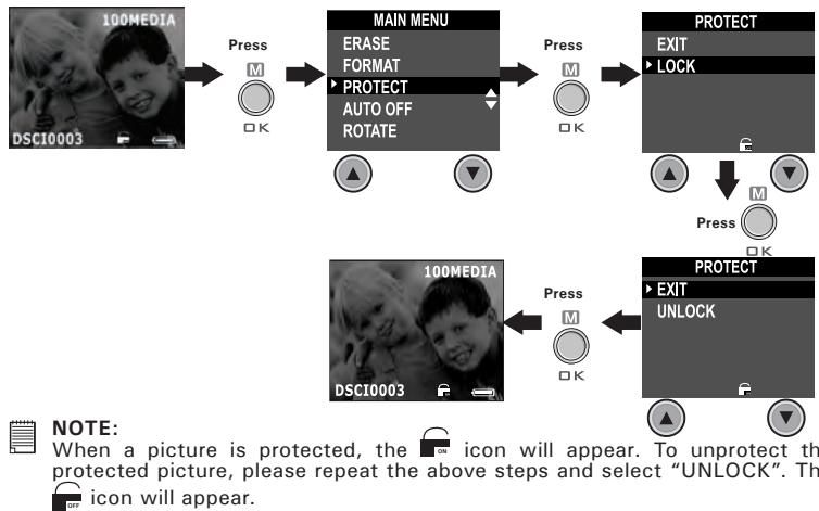 POLAROID PDC 3030 - - Protecting/Unprotecting the Pictures from Deletion - 1