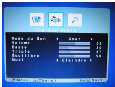 POLAROID TLU 22 - Personnalisation des paramètres AUDIO - 4