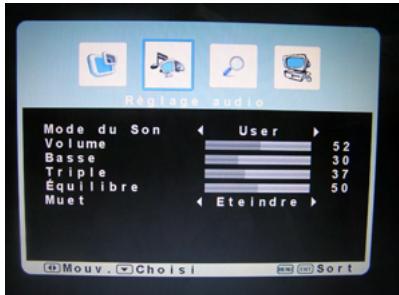 POLAROID TLU 22 - Personnalisation des paramètres AUDIO - 6