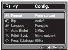 POLAROID A530 - Menu configuration - 1