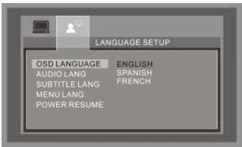 POLAROID DPA-07032S - Language Setup (configuration de langues) - 1