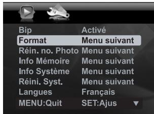 POLAROID T1032 - Formater la carte mémoire ou la mémoire interne - 1
