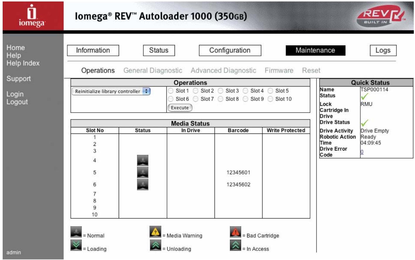IOMEGA REV AUTOLOADER 1000 - Opérations (operations) - 1
