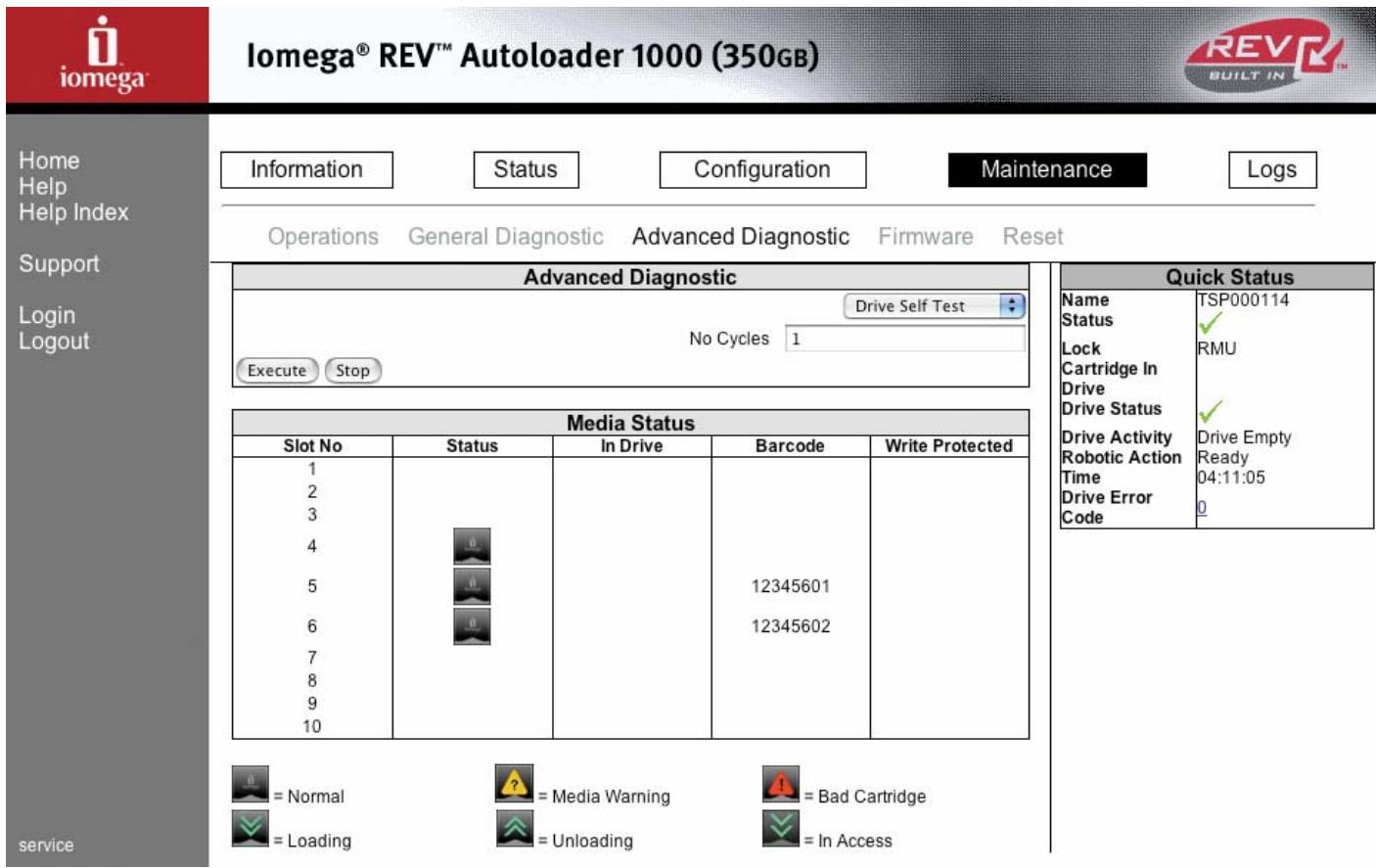 IOMEGA REV AUTOLOADER 1000 - Diagnostic approfondi (advanced diagnostic) - 1