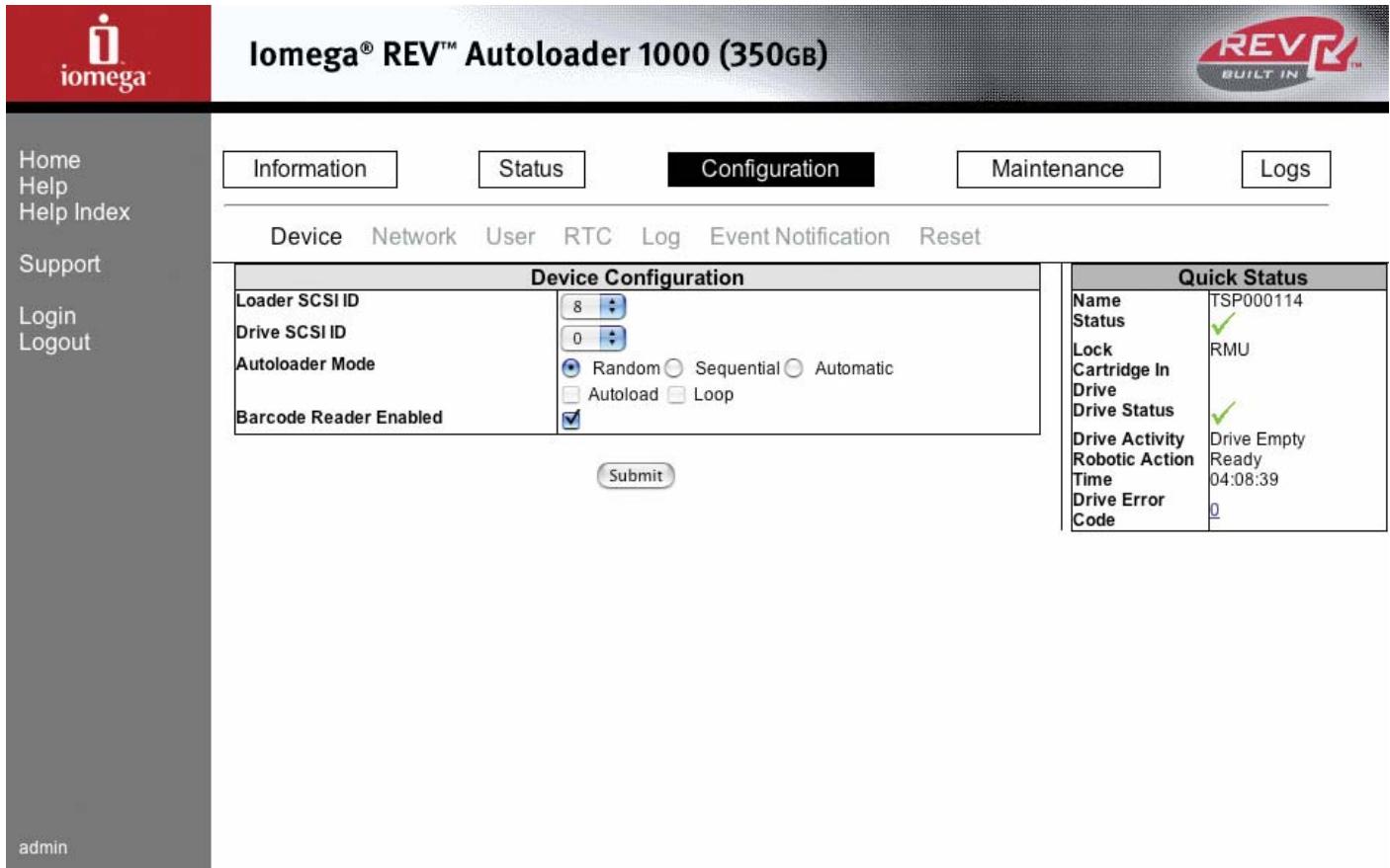 IOMEGA REV AUTOLOADER 1000 - Configuration - 1