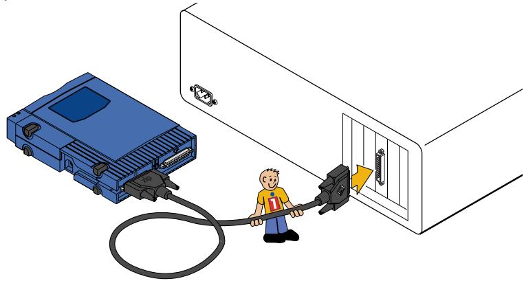 IOMEGA ZIP 100 SCSI - Connectez l'autre extrémité du câble de données au connecteur SCSI de votre ordinateur. - 1