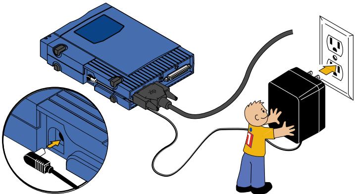 IOMEGA ZIP 100 SCSI - Branchez le câble d'alimentation. - 1