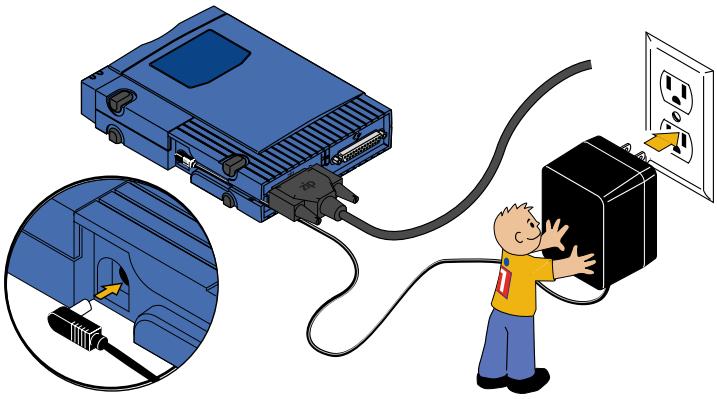IOMEGA ZIP 100 SCSI - Branchez le câble d'alimentation. - 1