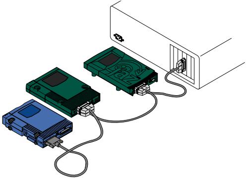 IOMEGA ZIP 100 SCSI - FACULTATIF : Vous pouvez connecter votre lecteur Zip® à une chaîne SCSI. (Il vous faudra peut-être un câble SCSI supplémentaire pour connecter un autre lecteur SCSI au lecteur Zip.) - 1
