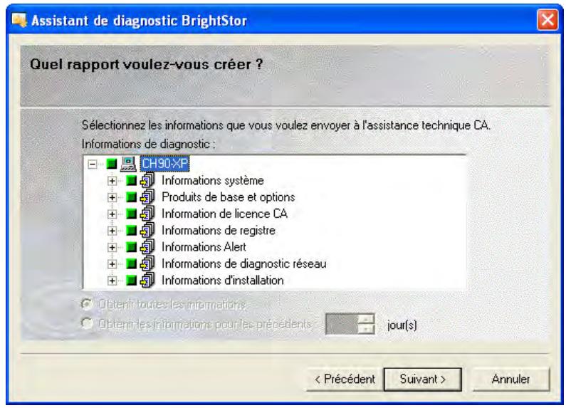IOMEGA BRIGHTSTOR ARCSERVE BACKUP - Création d'un rapport en mode express à l'aide de l'utilitaire de diagnostic - 3