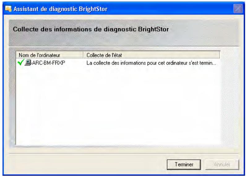 IOMEGA BRIGHTSTOR ARCSERVE BACKUP - Création d'un rapport en mode express à l'aide de l'utilitaire de diagnostic - 6