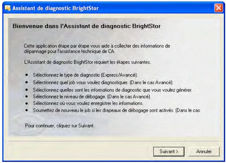 IOMEGA BRIGHTSTOR ARCSERVE BACKUP - Création d'un rapport en mode express à l'aide de l'utilitaire de diagnostic - 1