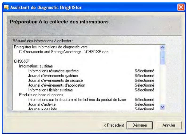 IOMEGA BRIGHTSTOR ARCSERVE BACKUP - Création d'un rapport en mode express à l'aide de l'utilitaire de diagnostic - 5