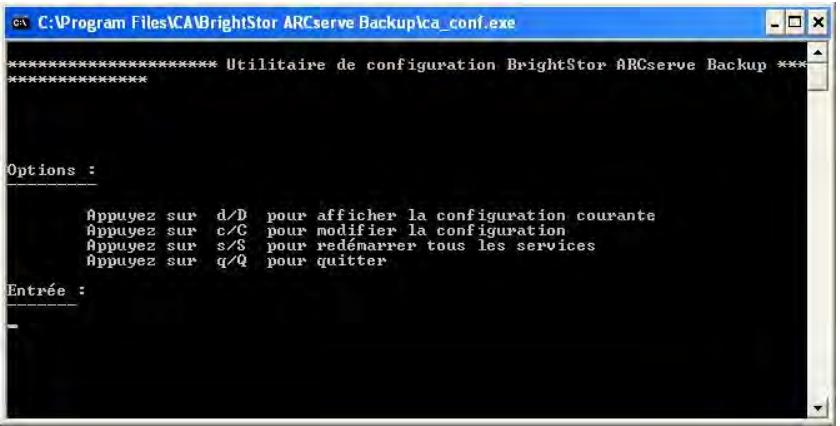 IOMEGA BRIGHTSTOR ARCSERVE BACKUP - Configuration du domaine à l'aide de l'utilitaire ca_conf - 1