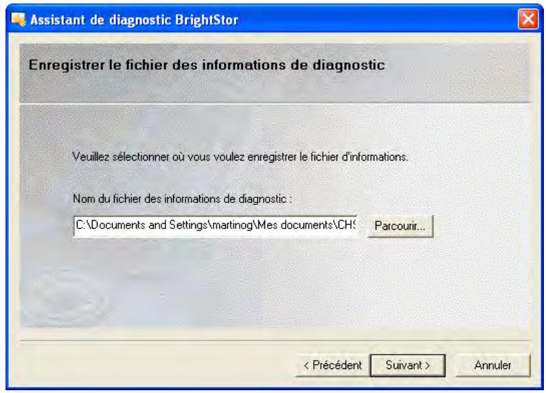 IOMEGA BRIGHTSTOR ARCSERVE BACKUP - Création d'un rapport en mode express à l'aide de l'utilitaire de diagnostic - 4