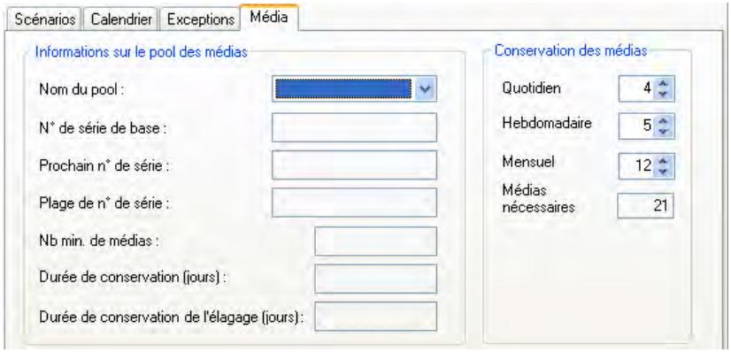 IOMEGA BRIGHTSTOR ARCSERVE BACKUP - Onglet média - 1