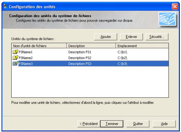 IOMEGA BRIGHTSTOR ARCSERVE BACKUP - Configuration des unités de système de fichiers - 1