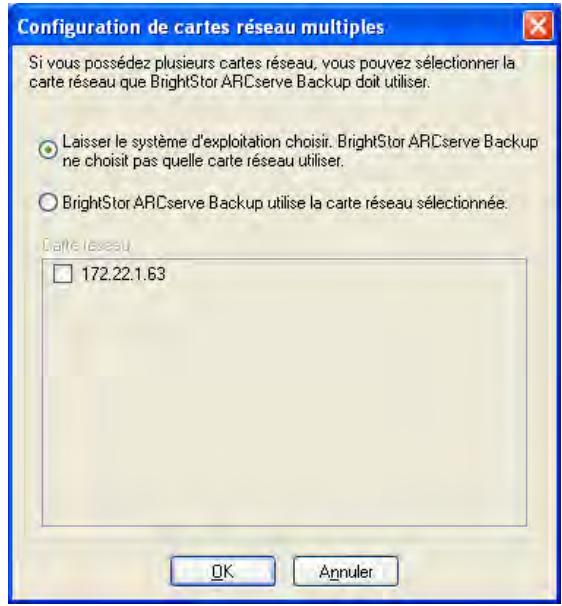 IOMEGA BRIGHTSTOR ARCSERVE BACKUP - Prise en charge de plusieurs cartes d'interface réseau - 1