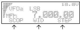 YAESU FT-857 - Ligne multifonction "h" (MFh) [SCOP, WID, STEP] - 1