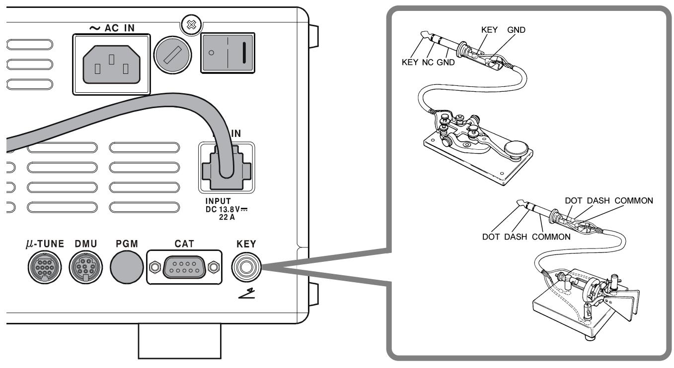 YAESU FT-2000 - BRANCHEMENT DE CLÉ DE MANIPULATEUR, DE MANIPULATEUR ET DE LIGNES PC - 2