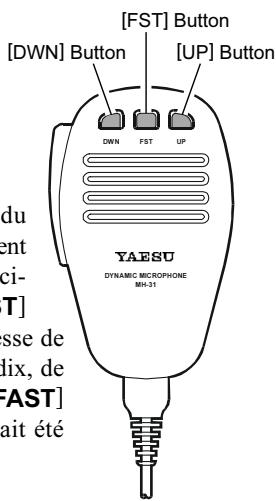YAESU FT-2000 - A l'aide des touches UP/DOWN du microphone à main MH-31B8 - 1